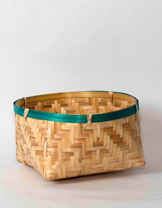 Bamboo Woven Basket - Deep with Square Base
