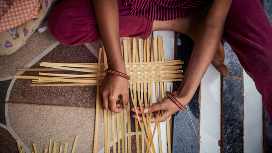 Bamboo Woven Basket - Deep with Square Base