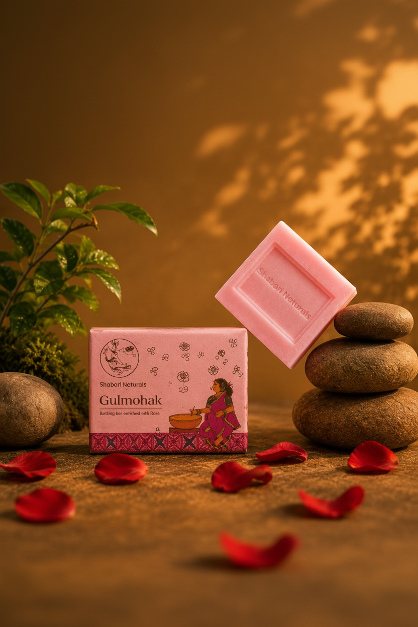Gulmohak Rose Moisturizing Soap by Shabari Naturals