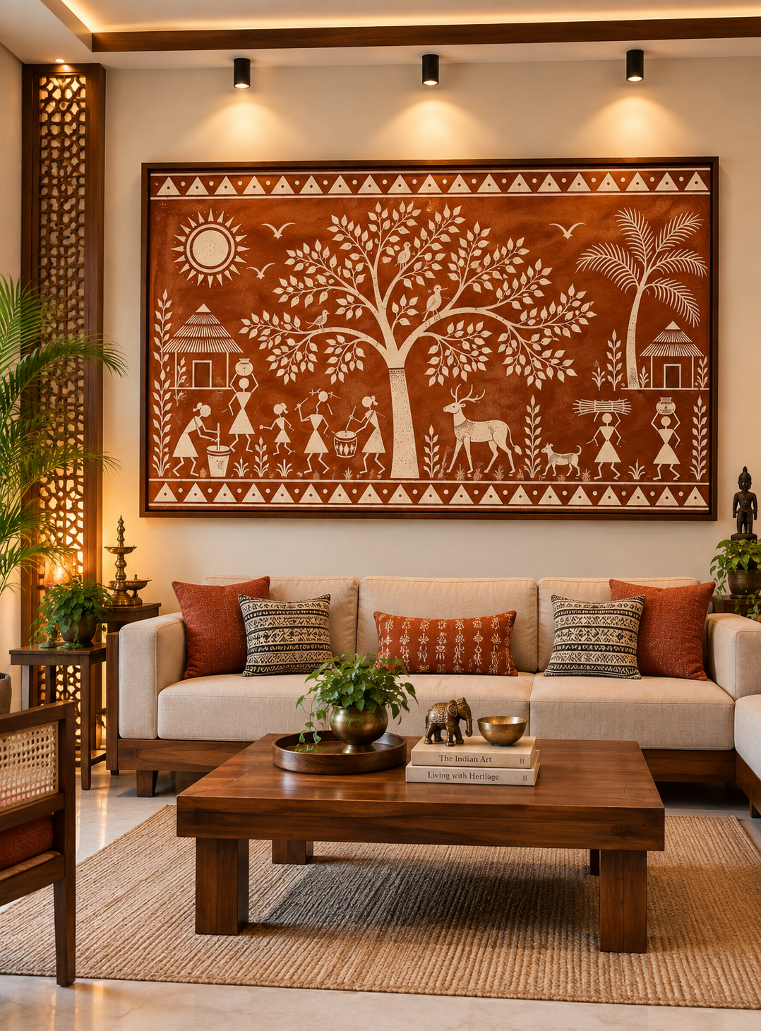 Warli Art Canvas Painting
