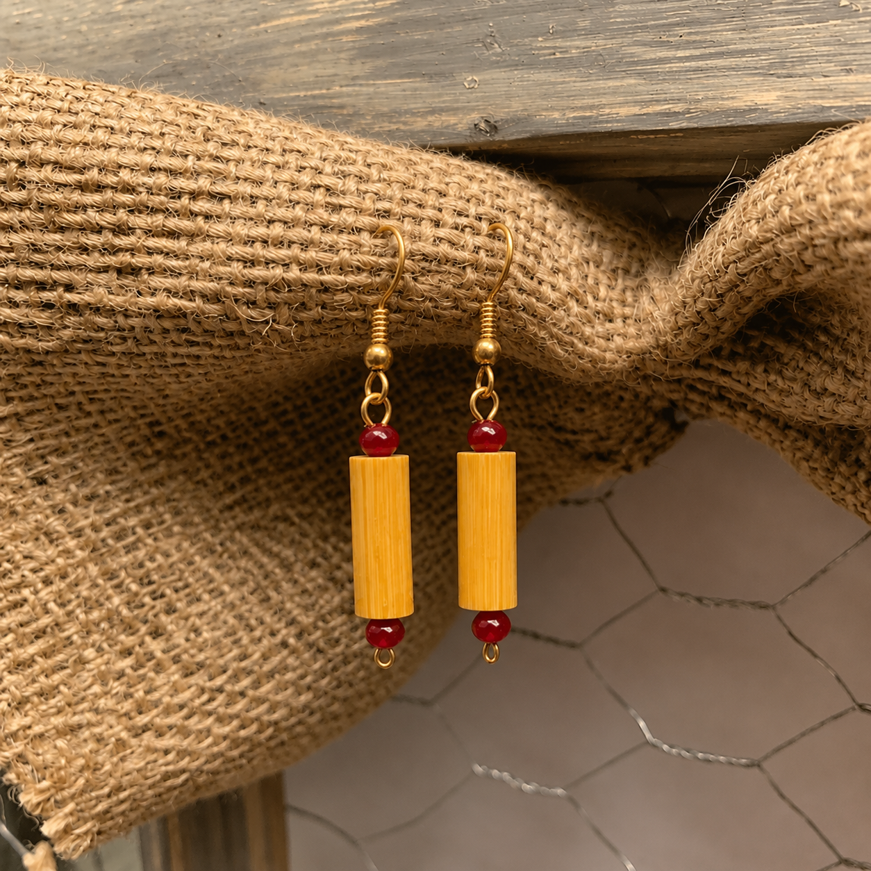 Shabari Naturals Bamboo Earring - cylinder