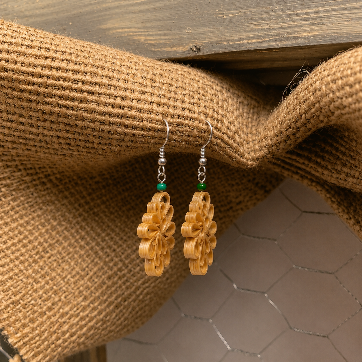 Shabari Naturals Bamboo Earring - Twilling