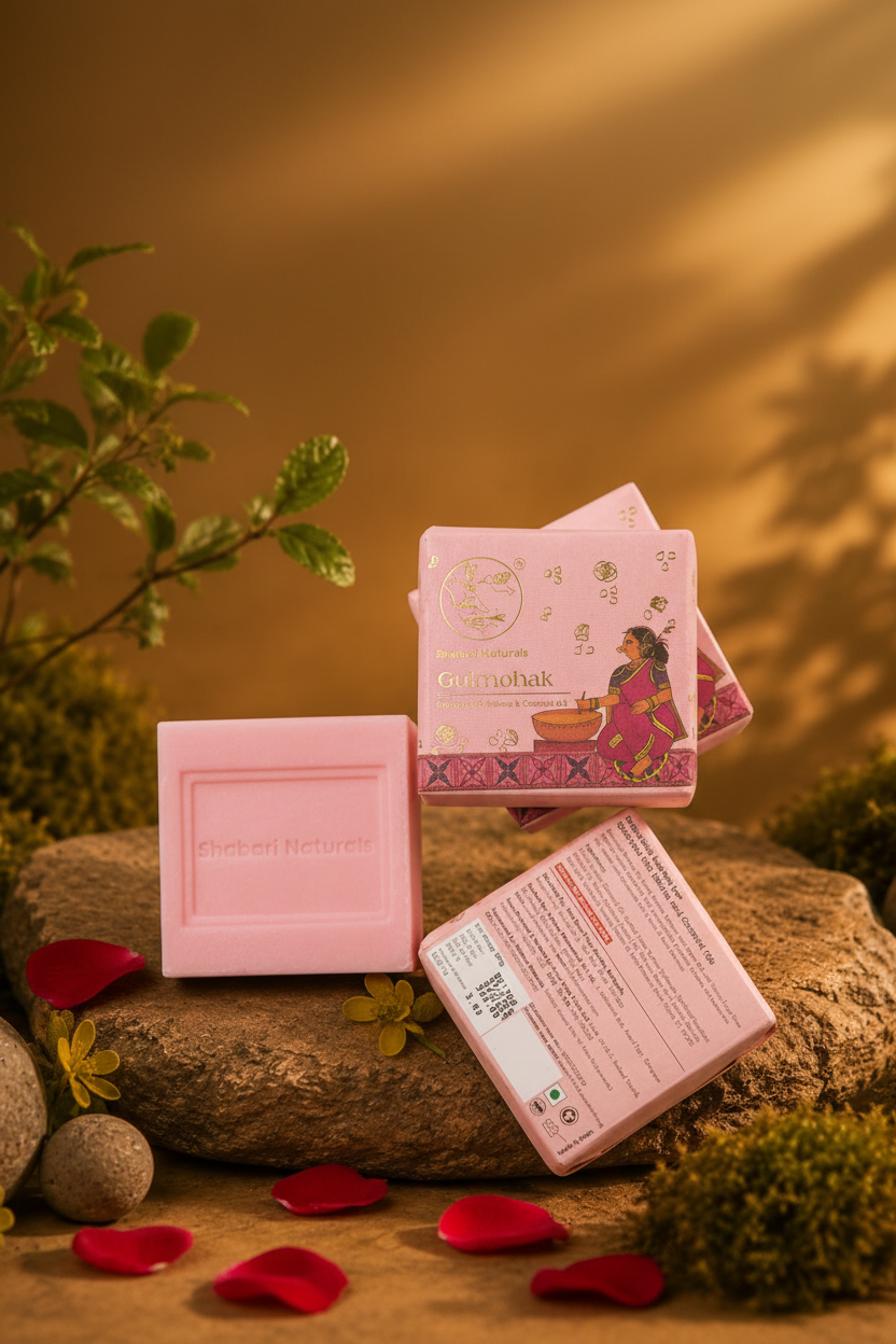 Gulmohak handmade rose moisturizing soap 100 g