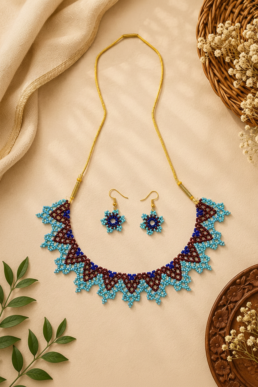 Pushpmala handmade beaded necklace