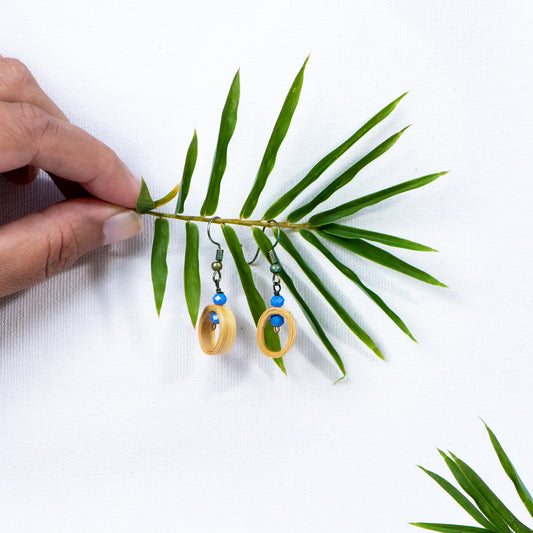 Shabari Naturals Bamboo Earring - Oval with Bead