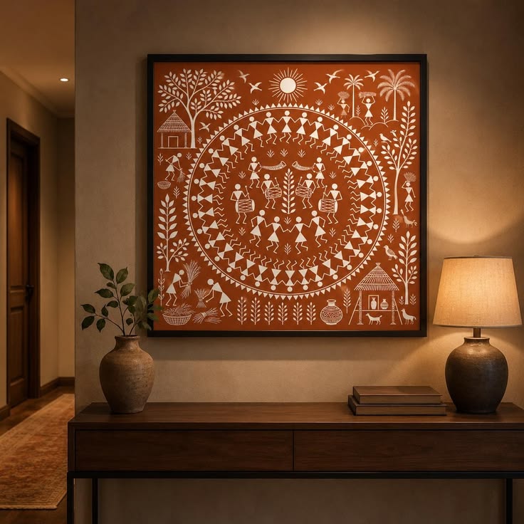 Warli Art Canvas Painting