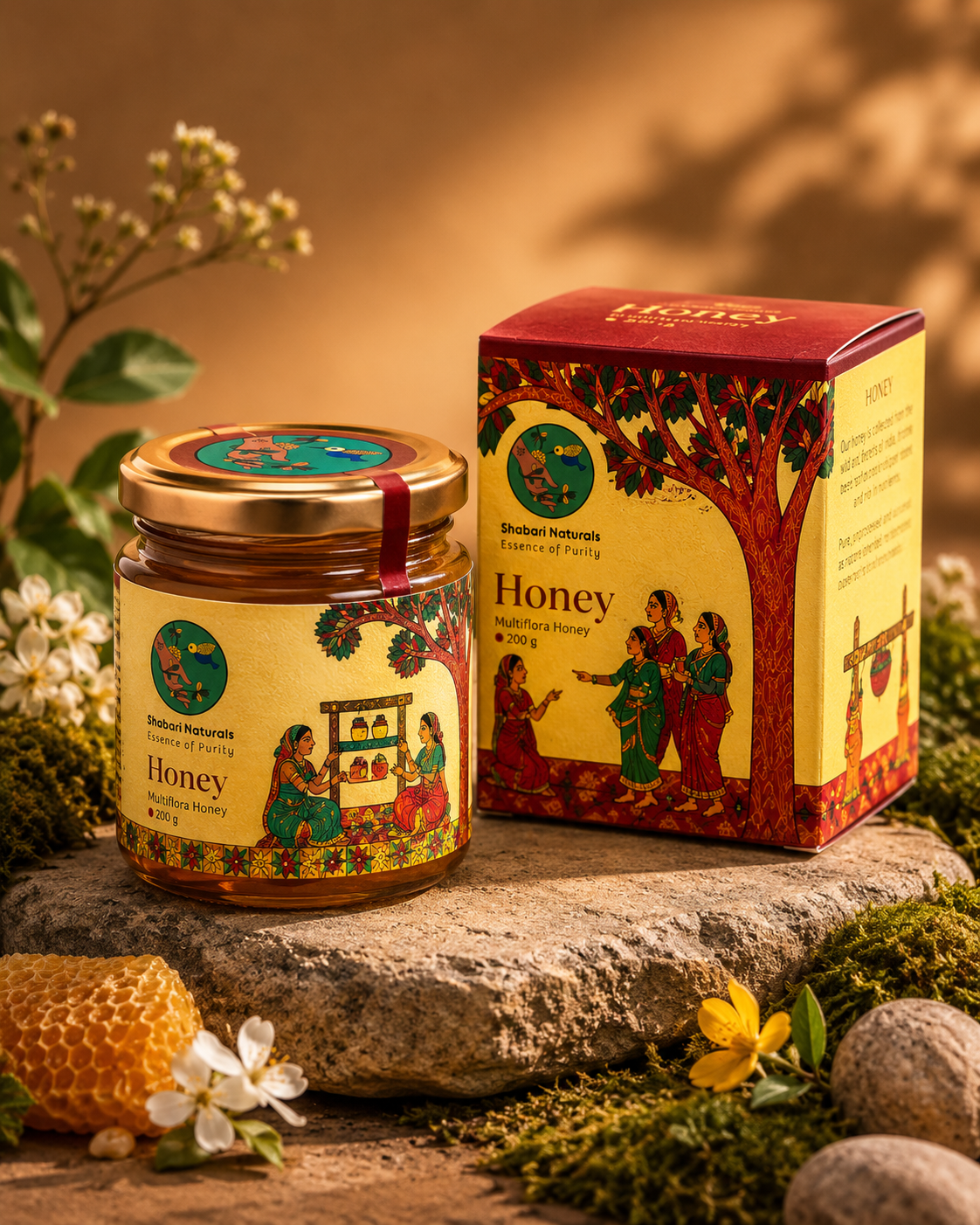 Shabari Naturals Multiflora Honey jar and box